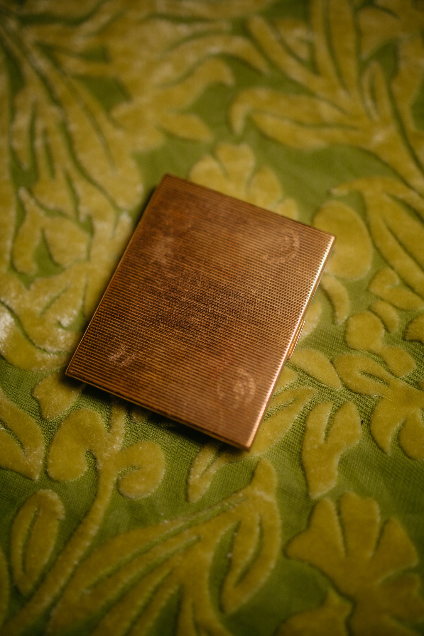 Vintage Mother-of-Pearl Compact, Mid-Century Gold-Tone Case