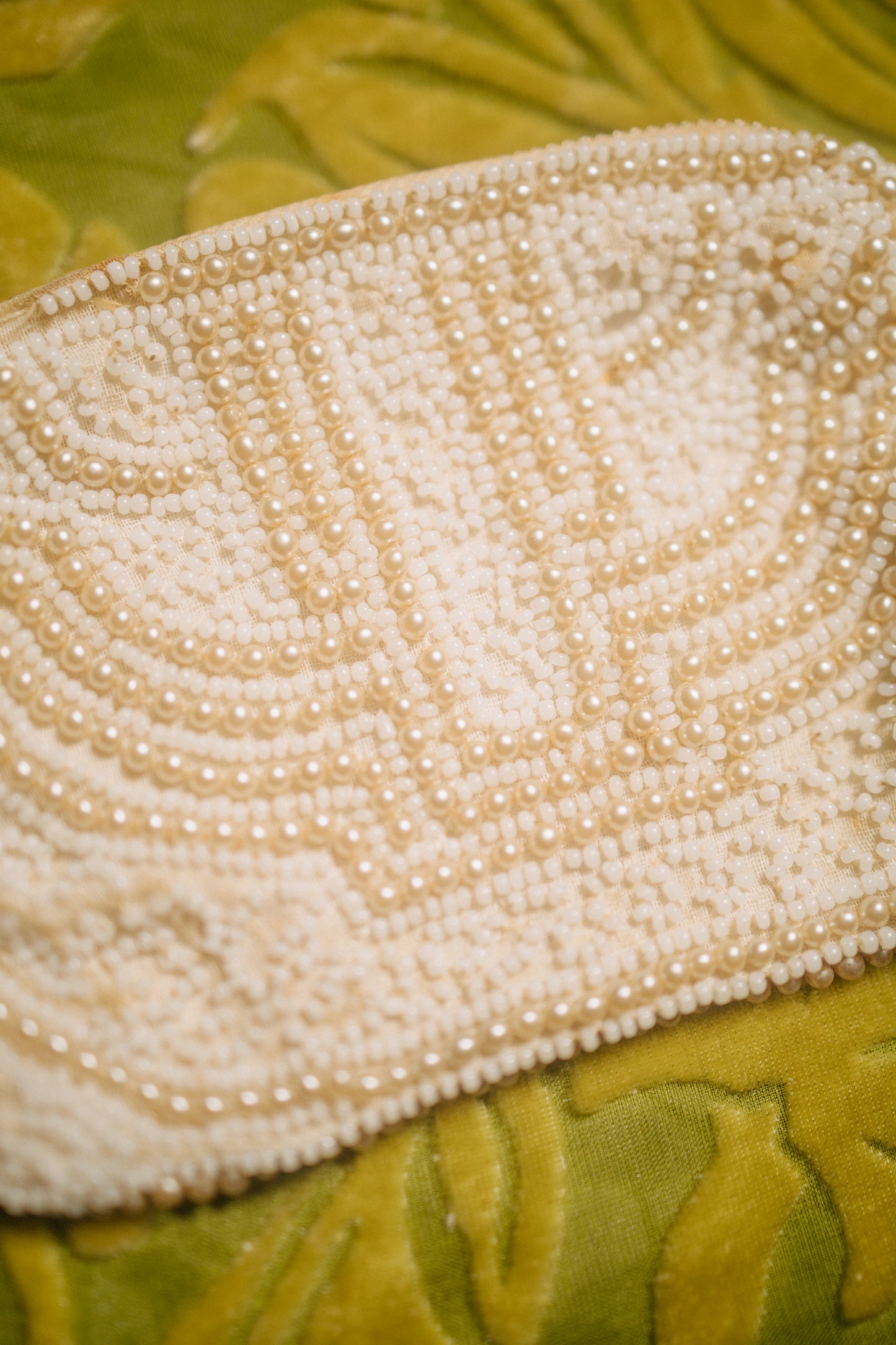 Vintage Beaded Coin Purse with Art Deco Motif