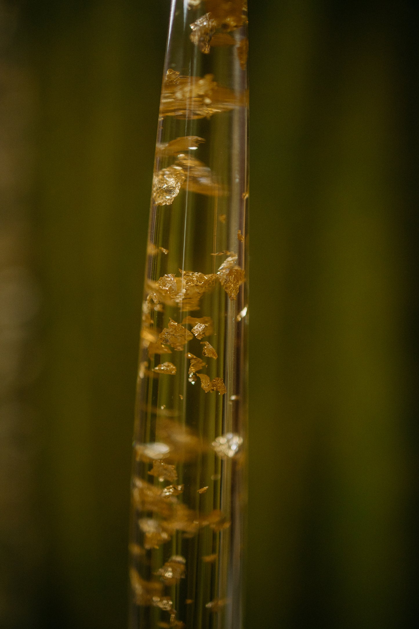 Vintage Lucite Candles with Gold Leaf — Set of Two