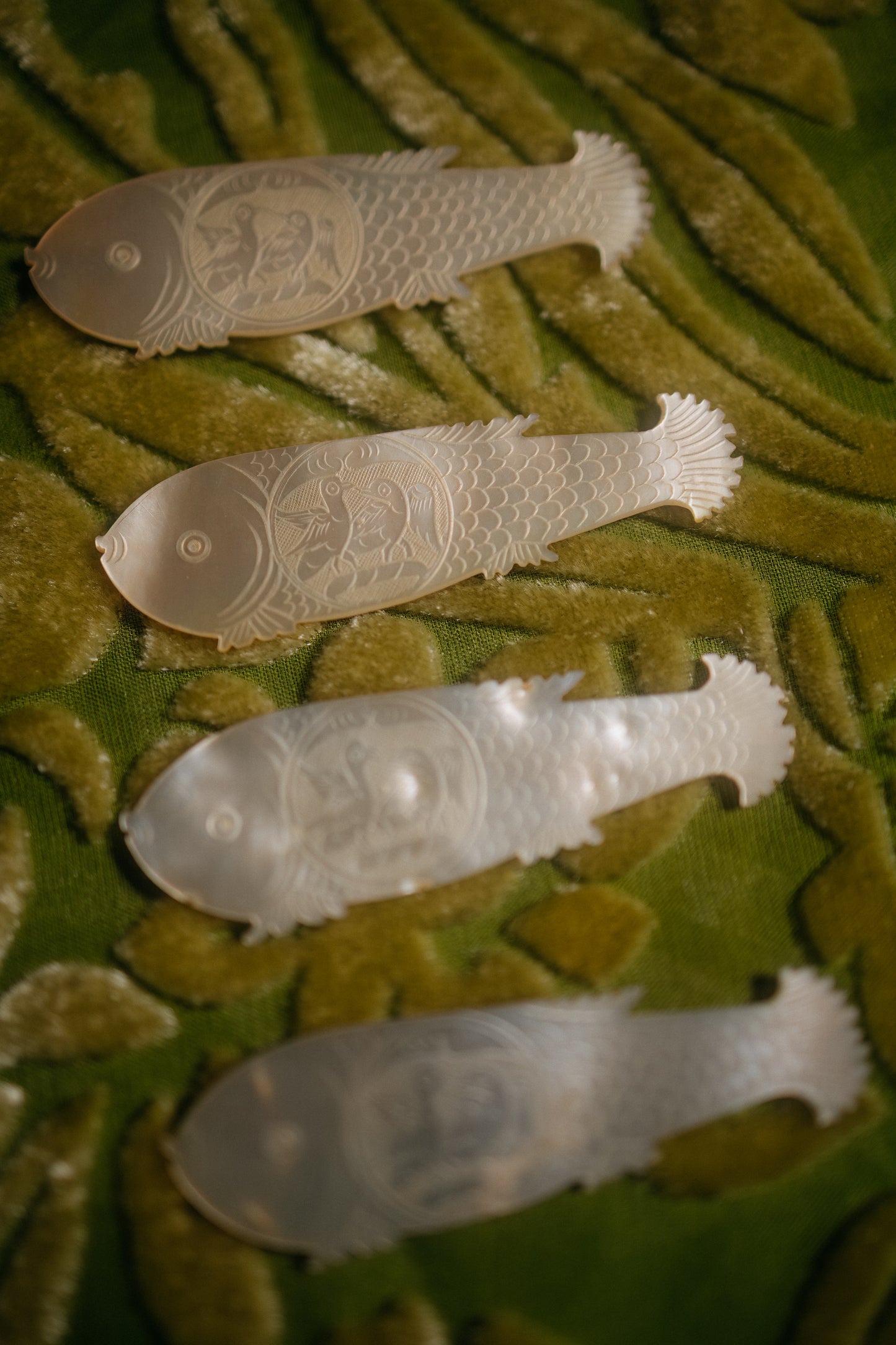 Antique Mother-of-Pearl Fish Gaming Counters