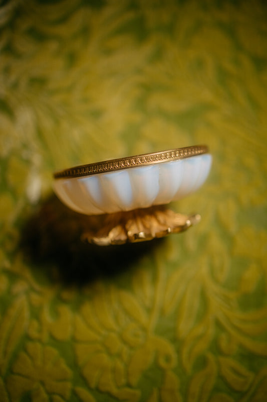 Antique French Gilt Opaline Dish