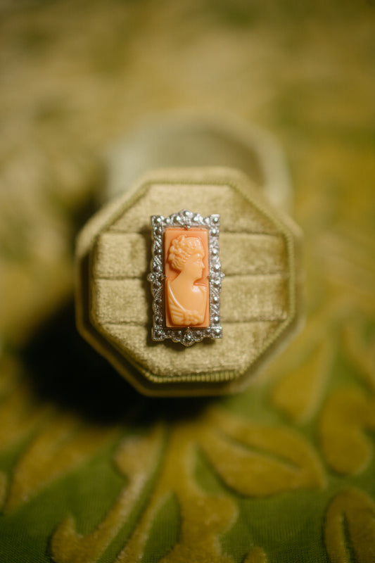 Vintage Uncas Celluloid Cameo Ring Size 6