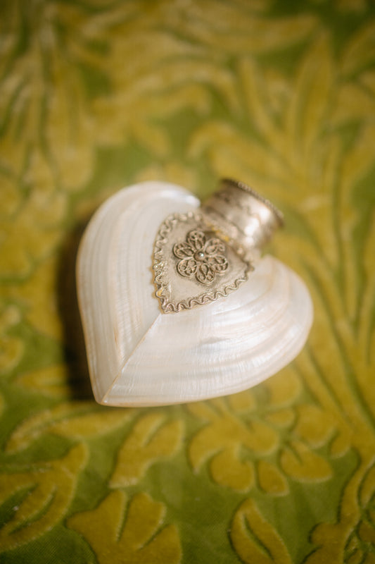 Antique Heart-Shaped Shell Scent Bottle